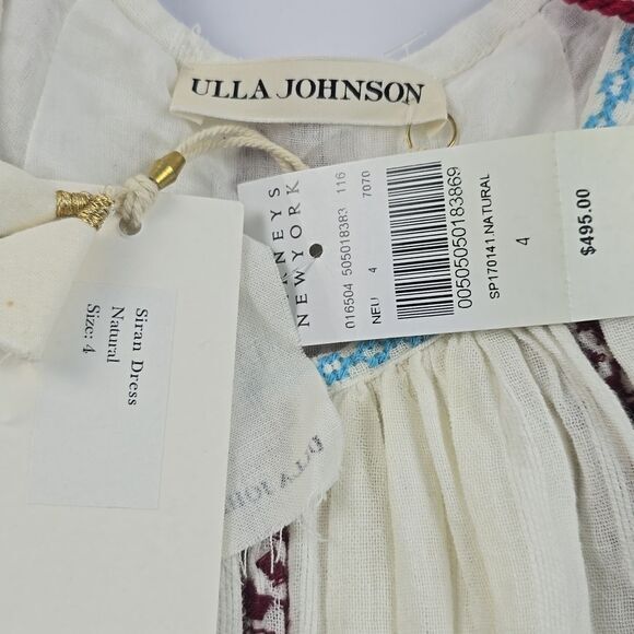 Ulla Johnson NWT Siran Dress White Midi Embroidered Boho Chic MSRP $495 sz 4 - S - Picture 4 of 14